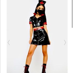 Doll’s Kill Sexy PVC Nurse Costume NWT